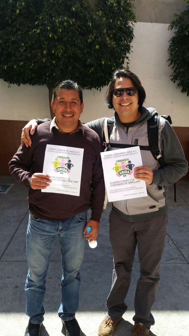 OSM Mexico & Mapillary received a recognition from Lindavista Unida