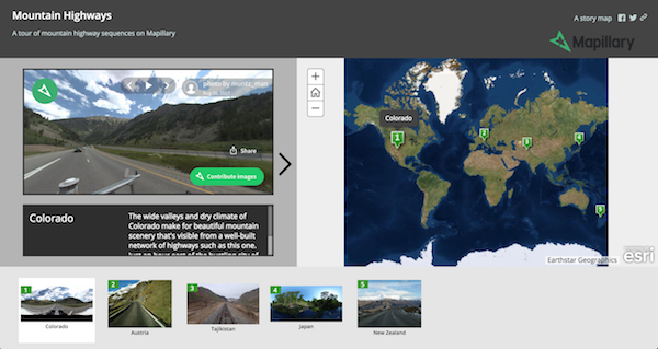 Esri Story Map with Mapillary