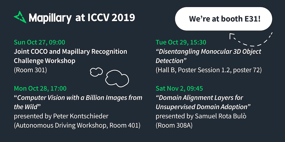 Mapillary's schedule at ICCV 2019