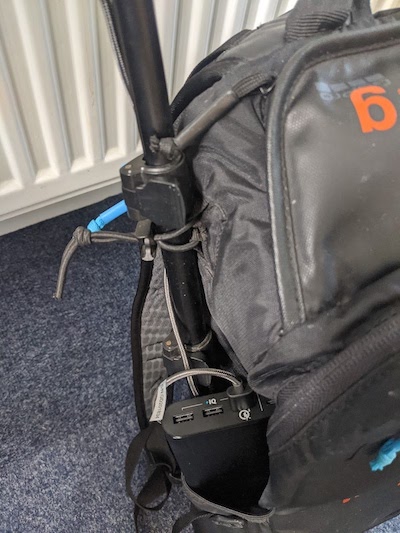 The kit when it is nice and snug in the backpack