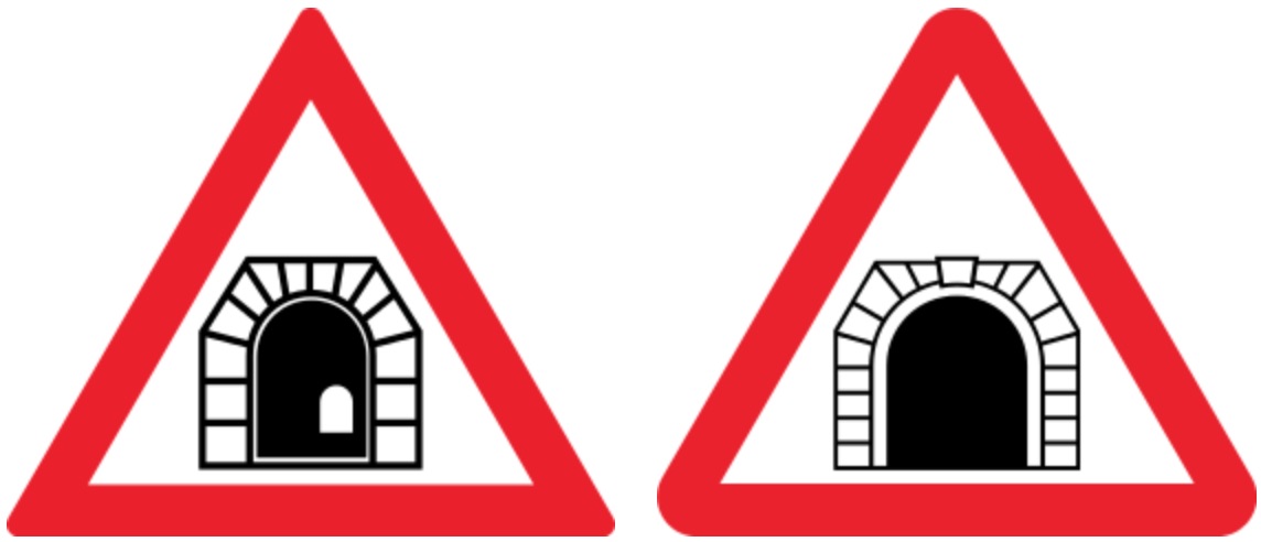 Tunnel warning signs