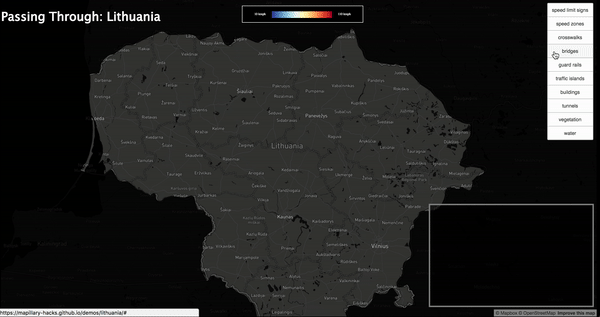 Lithuanian road data interactive map