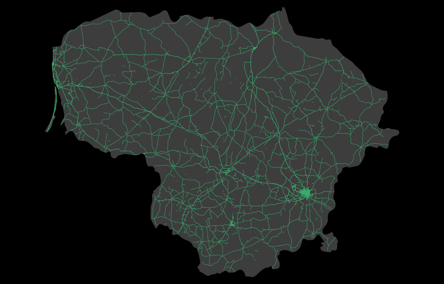 Mapillary coverage in Lithuania, September 2017