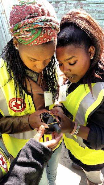 Volunteers mapping for fire sensor project in Cape Town