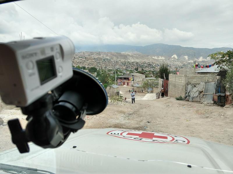 View from the Red Cross car when collecting imagery