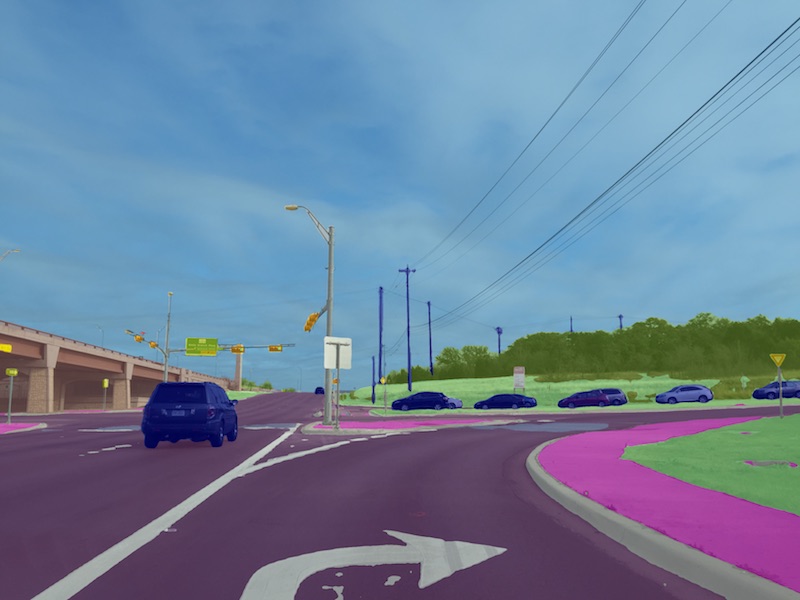 Street scene seen by the computer algorithm