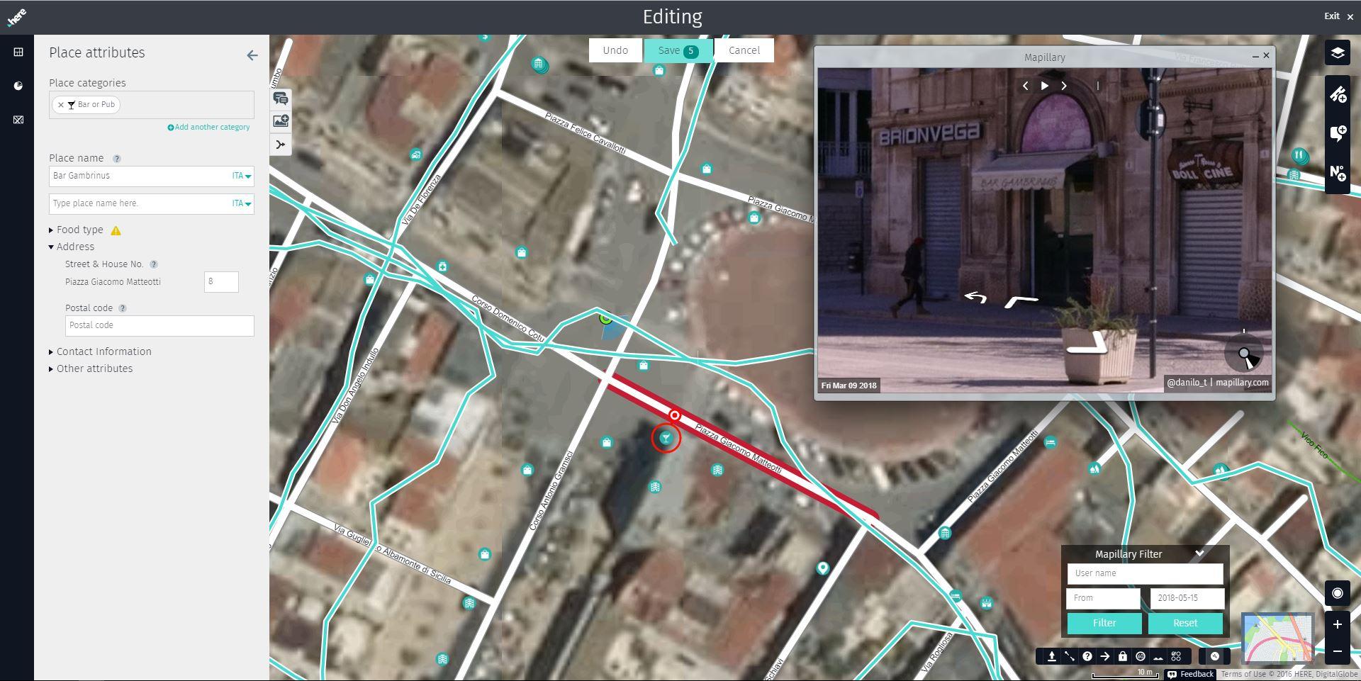 Adding a point of interest on Map Creator with Mapillary