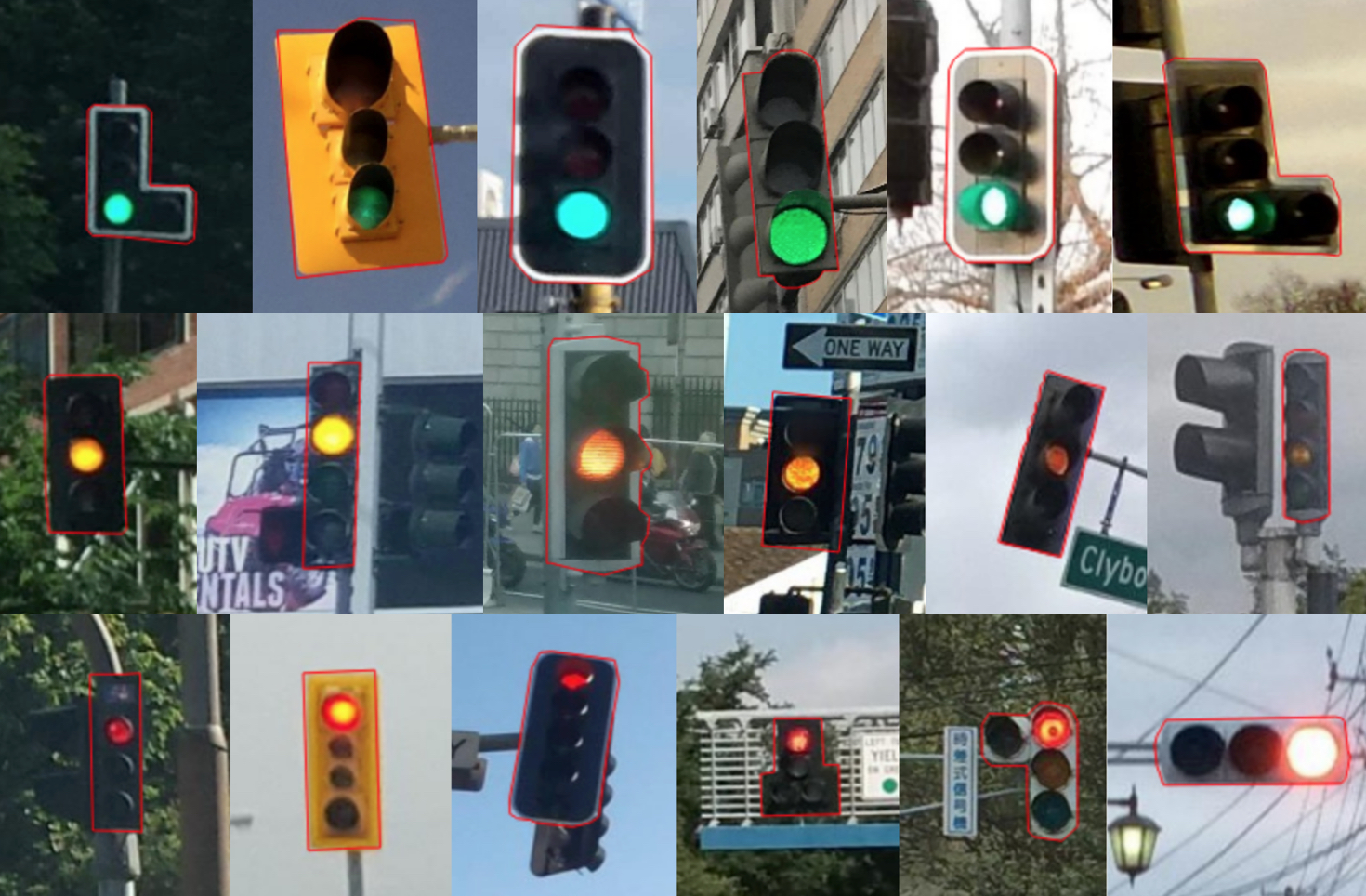 Mapillary Vistas Dataset traffic light states examples