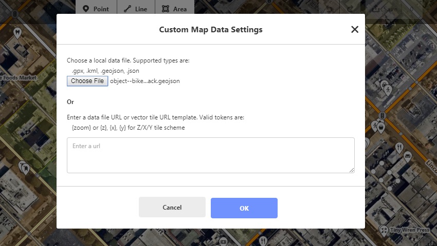 Load the Mapillary GeoJSON as custom map data
