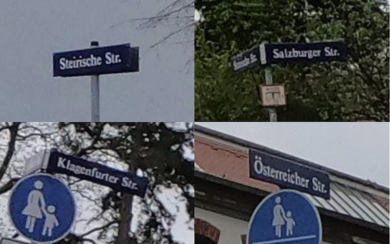Austrain street names in Dresden, Germany