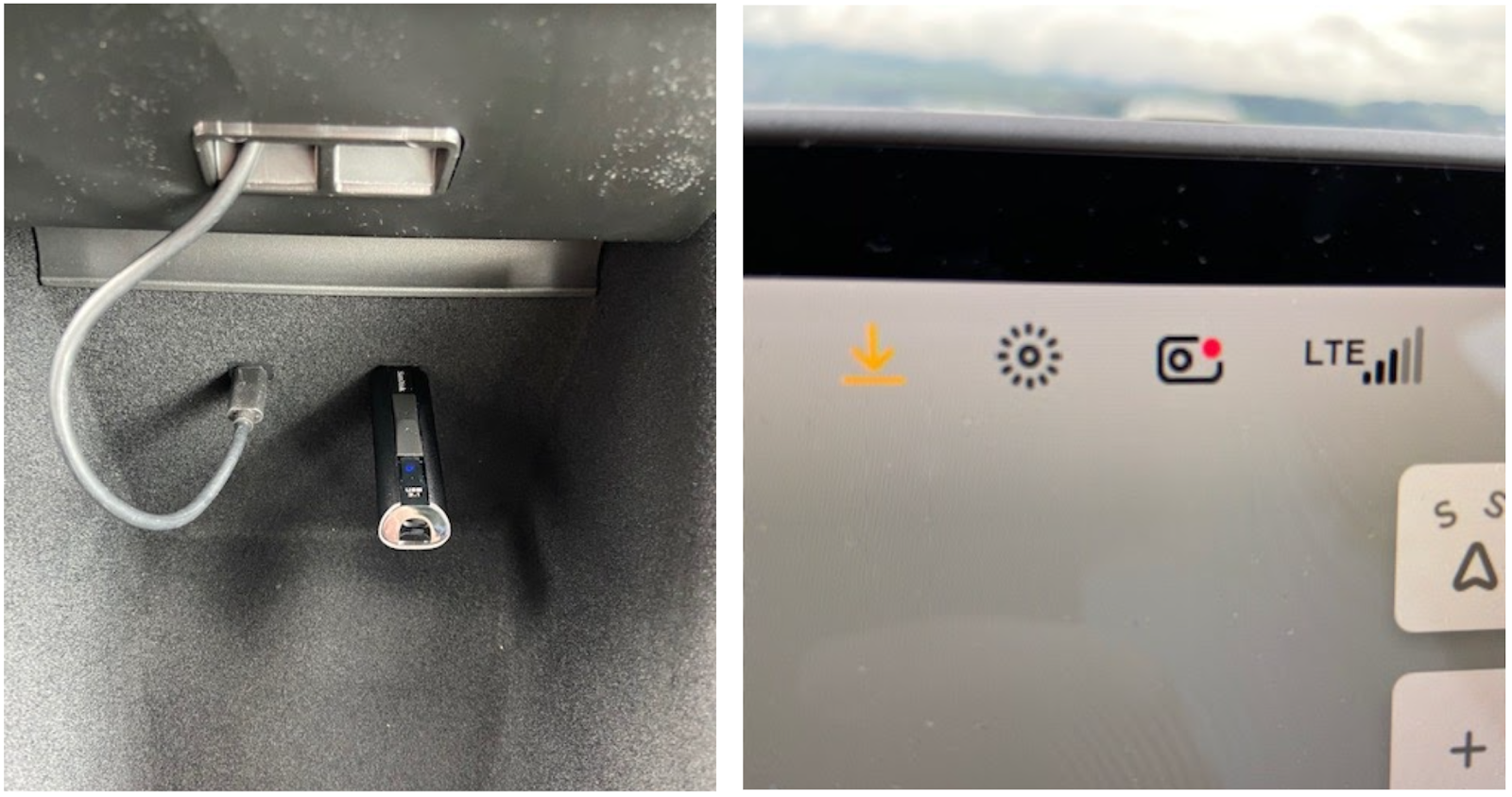 The location to plug your USB into the Tesla.